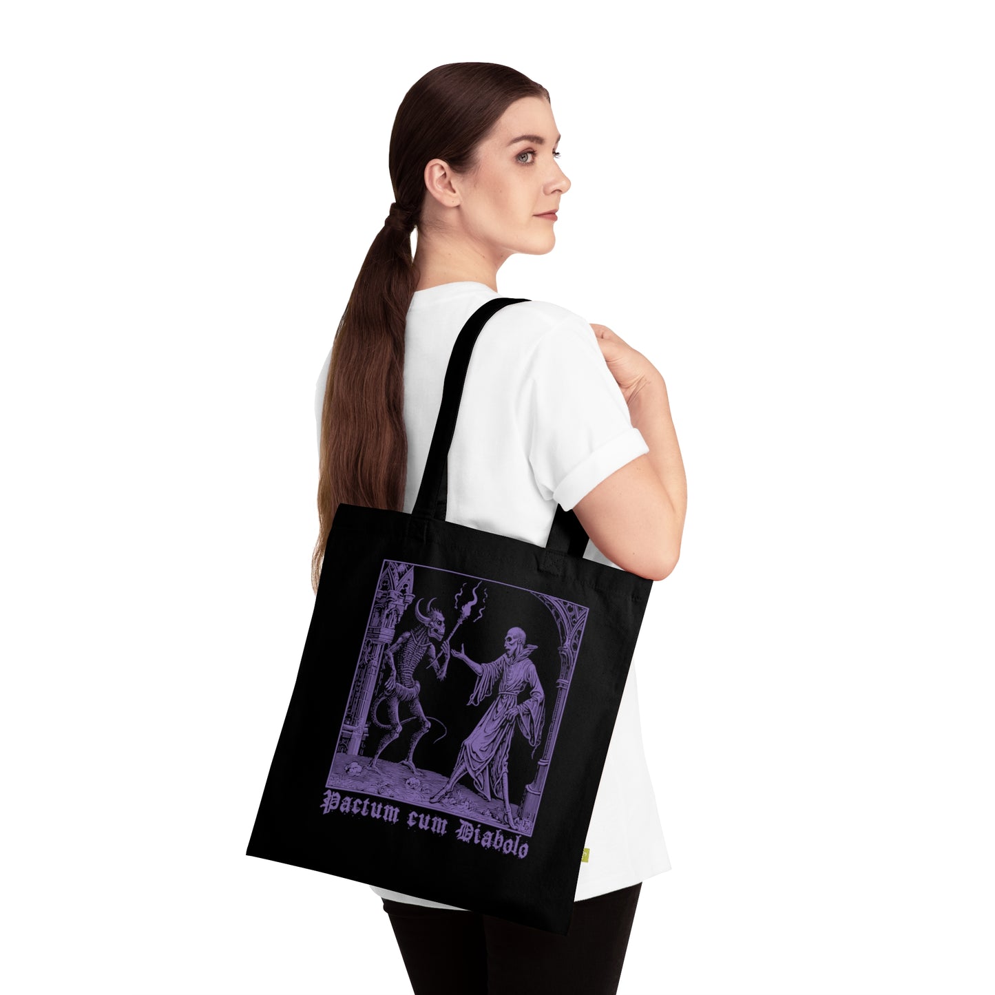 Tote Bag Pactum cum Diabolo in Purple - Frogos Design