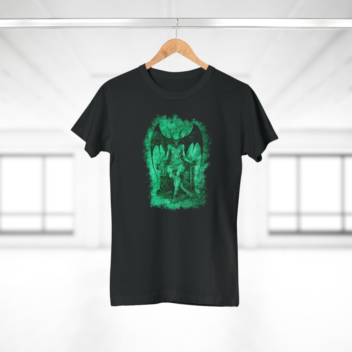 Women's T-shirt Devil on his Throne in Green