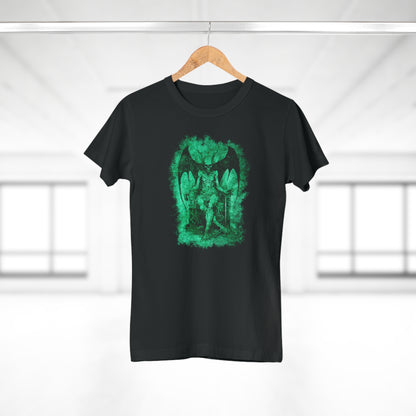 Women's T-shirt Devil on his Throne in Green