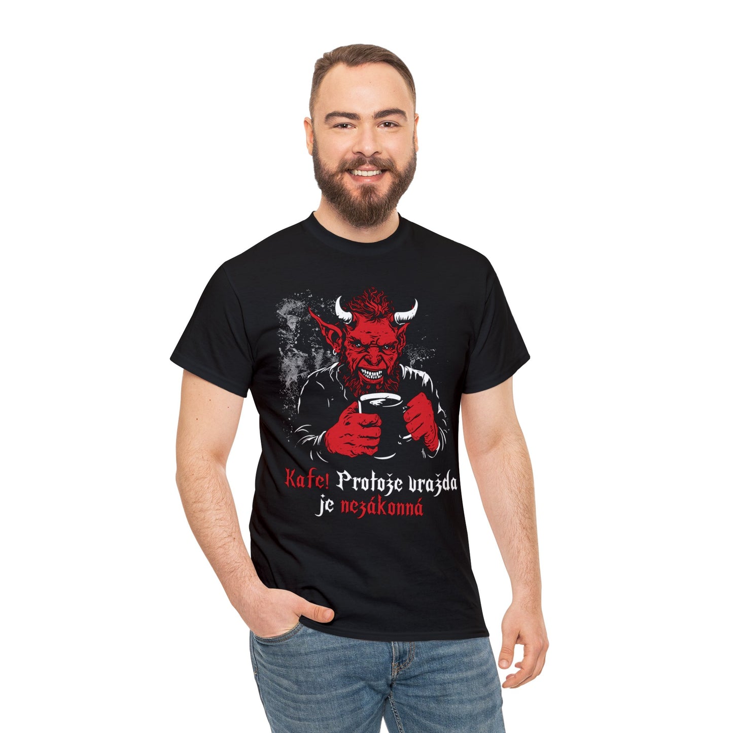 Unisex T-shirt Coffee Devil in Red CZ Edition