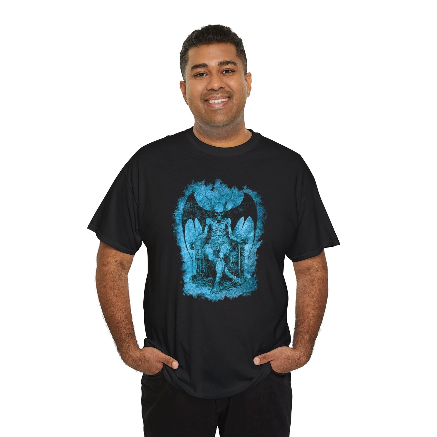 Unisex T-shirt Devil on his Throne in Blue