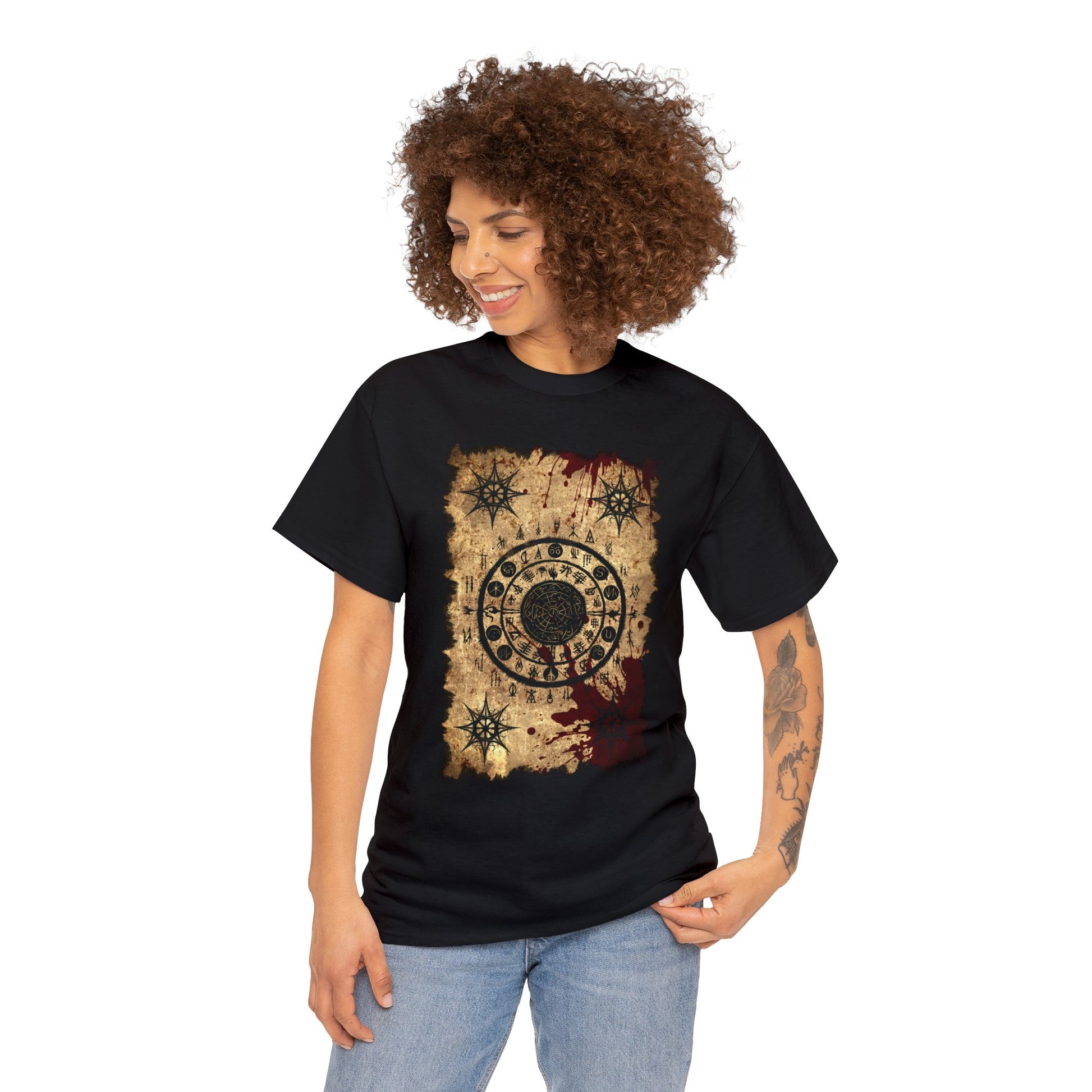 Unisex T-shirt Scroll of Dark Arts Circle - Frogos Design