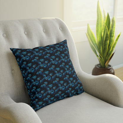 Cushions Spooky Blue Halloween Pumpkins - Frogos Design