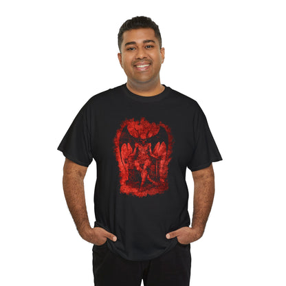 Unisex T-shirt Devil on his Throne in Red