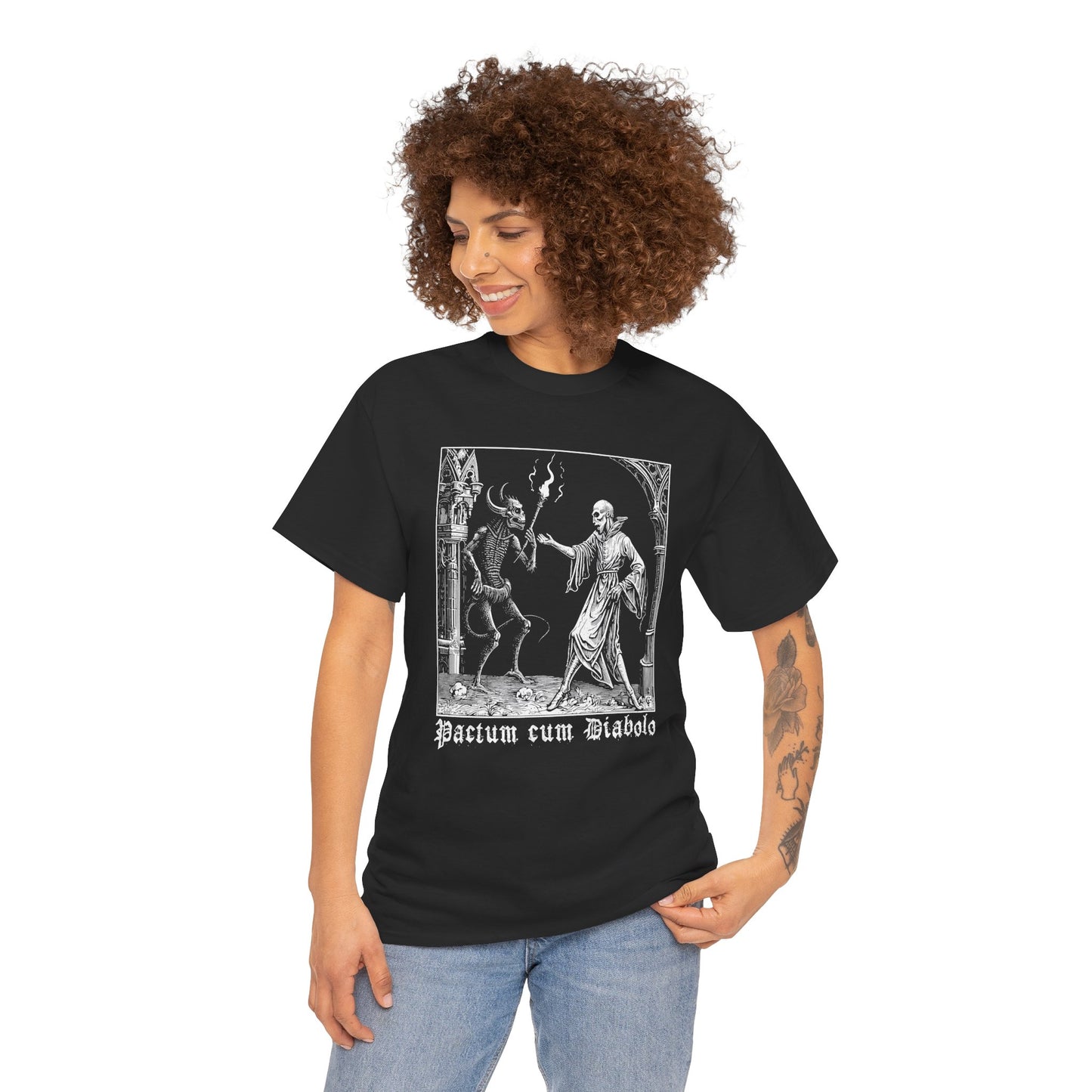 Unisex T-shirt Pactum cum Diabolo in White