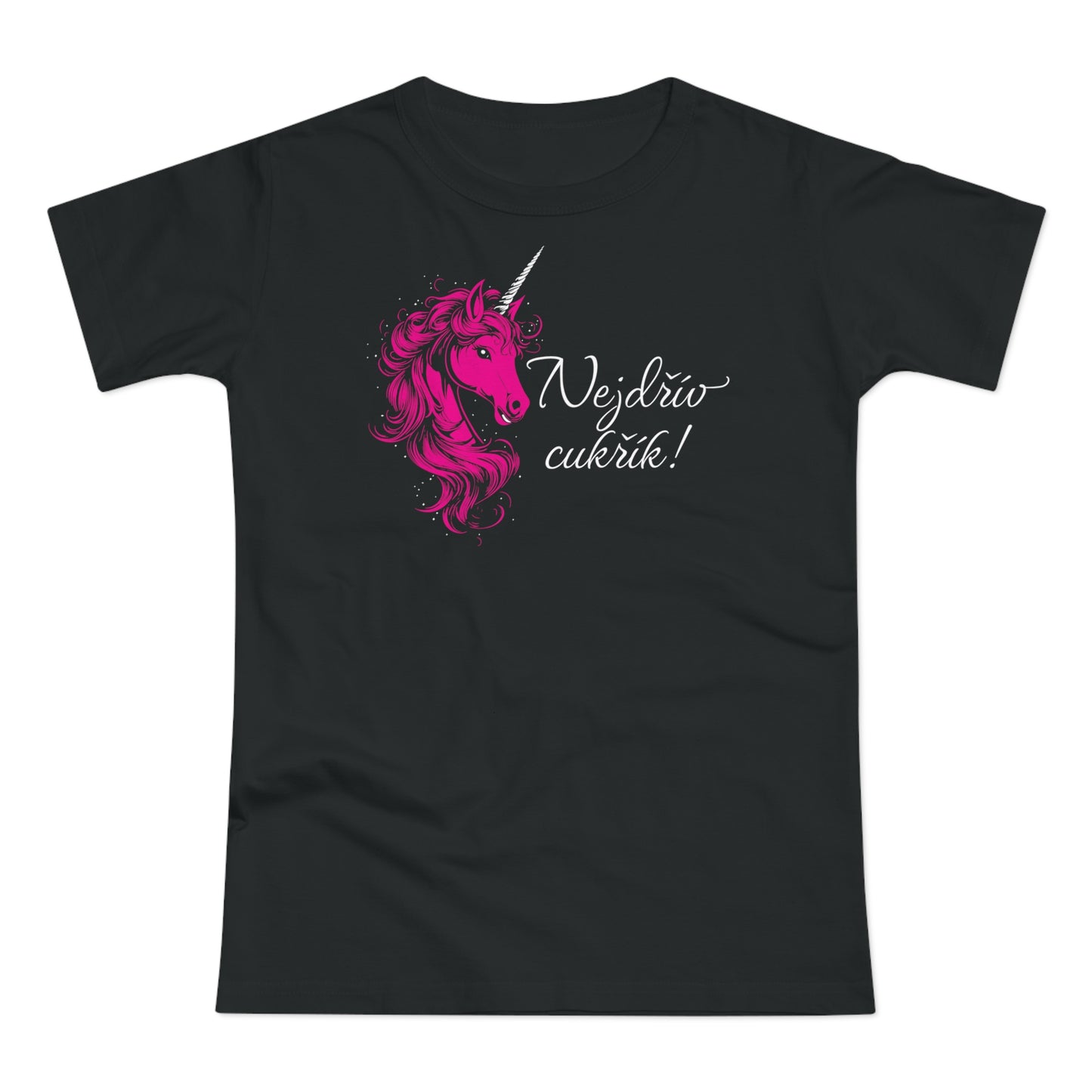 Women's T-shirt Unicorn - First candy in hot pink CZ Edition