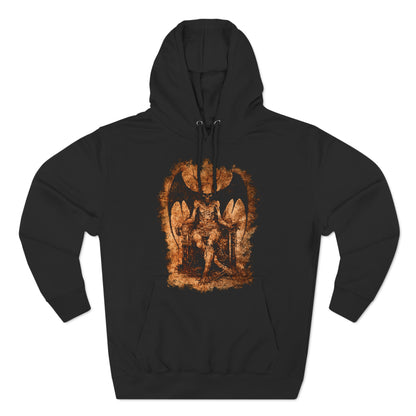 Unisex Pullover Hoodie Devil on his Throne - Orange - Frogos Design