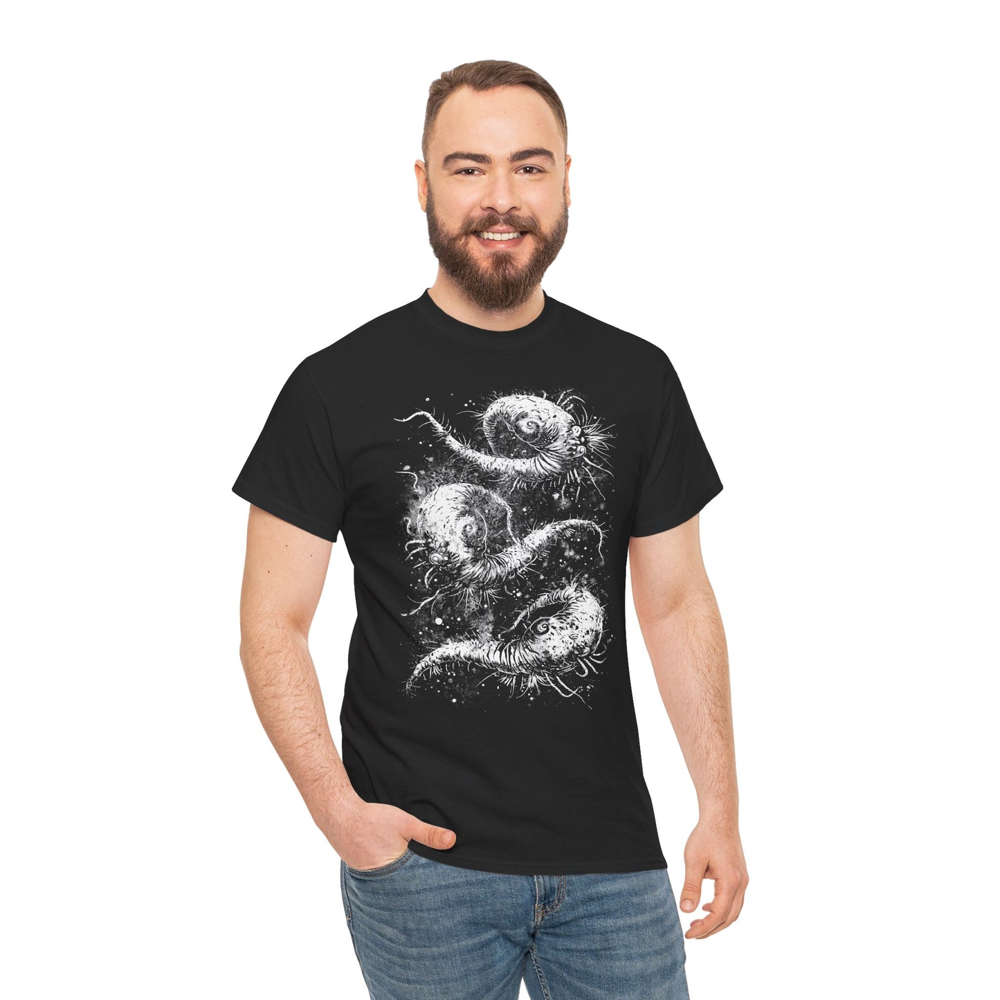 Unisex T-shirt Cosmic Worms in White