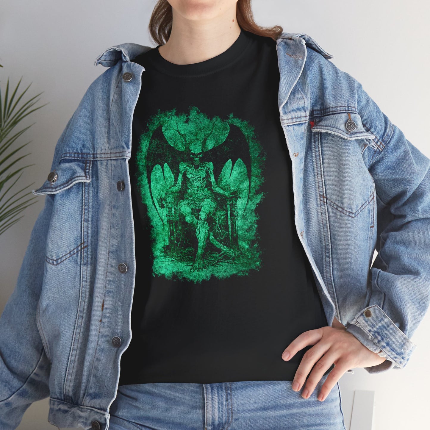 Unisex T-shirt Devil on his Throne in Green