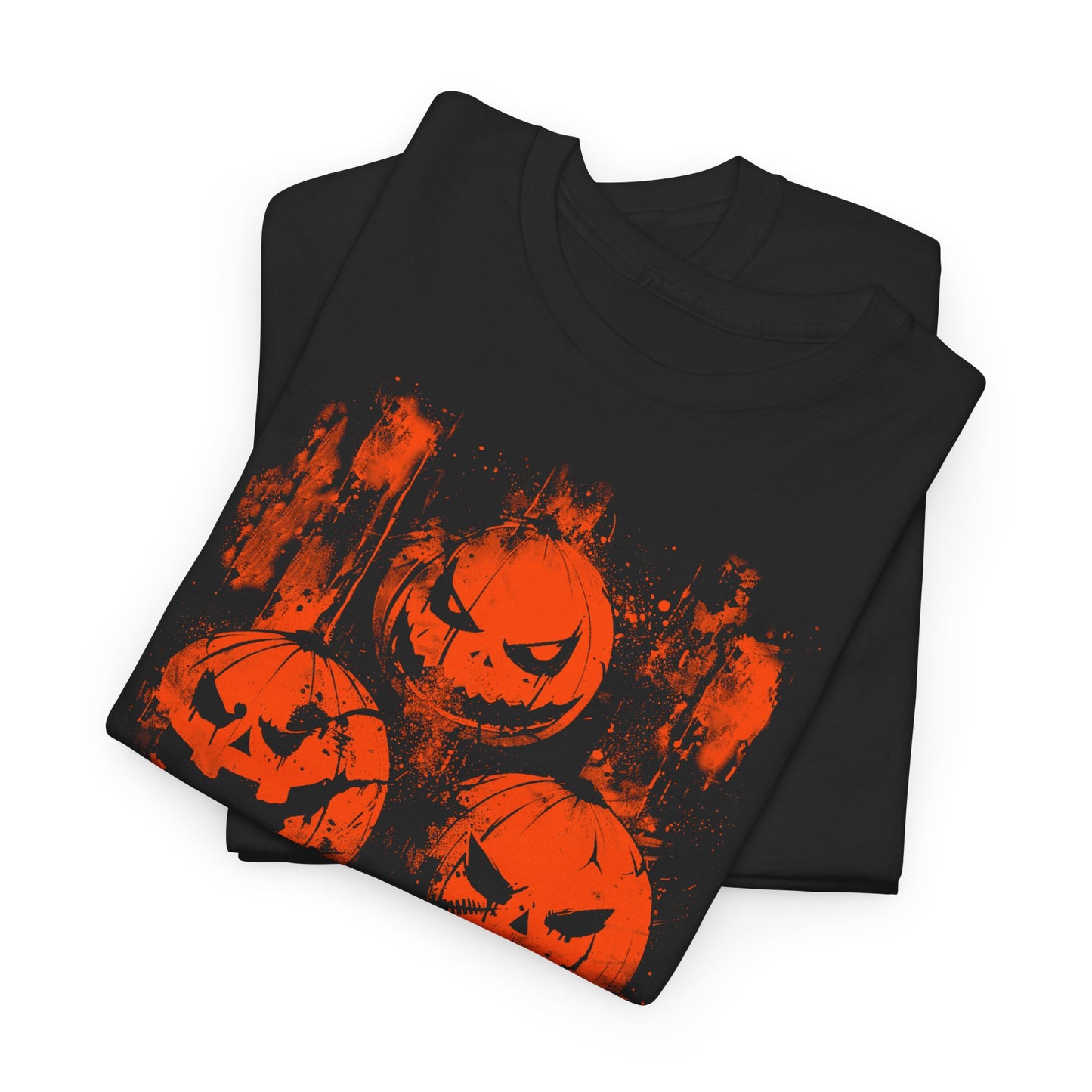 Unisex T-shirt Halloween Pumpkins Trick or Treat in Orange