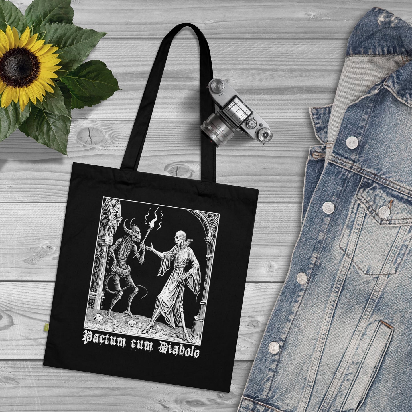 Tote Bag Pactum cum Diabolo in White - Frogos Design