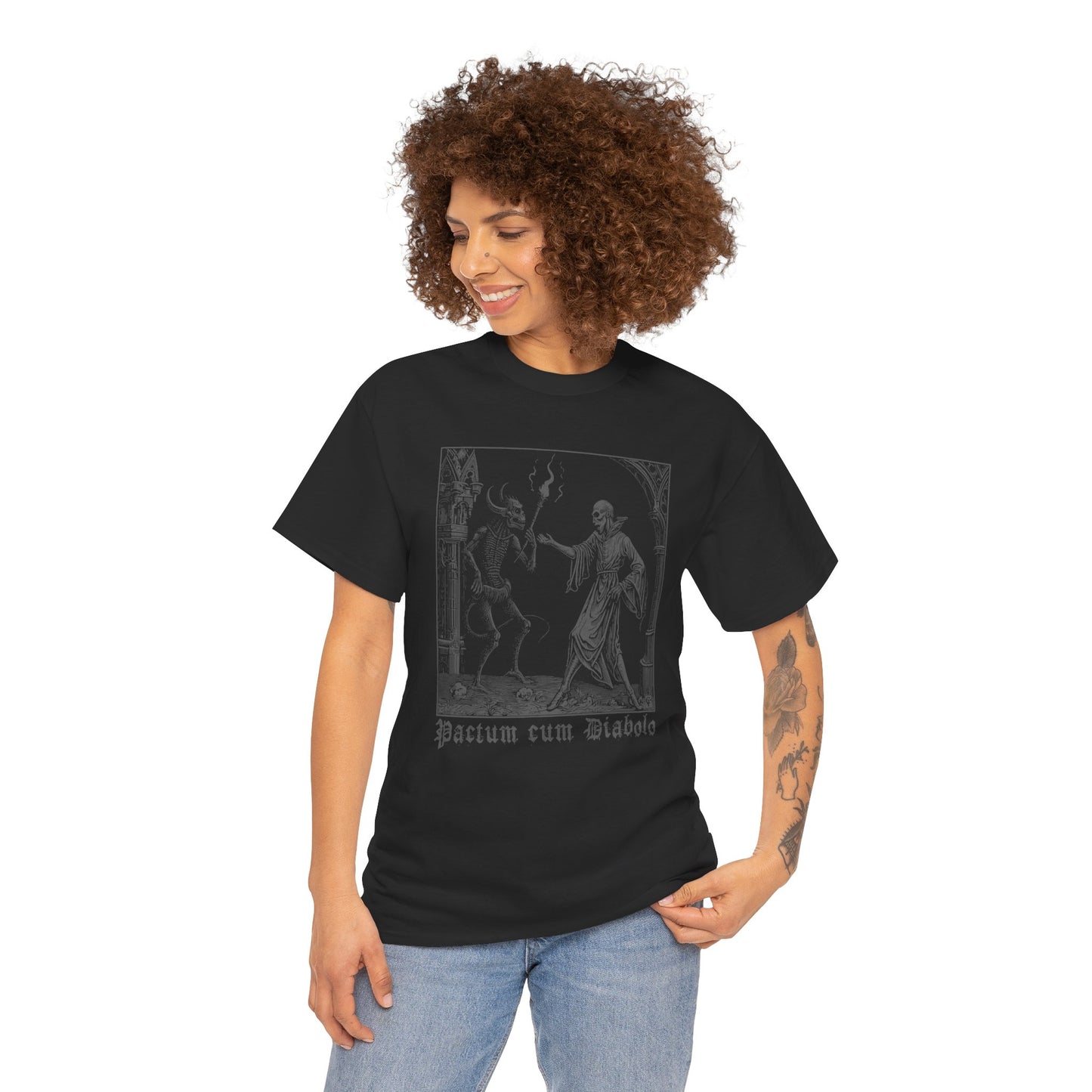 Unisex T-shirt Pactum cum Diabolo in Grey