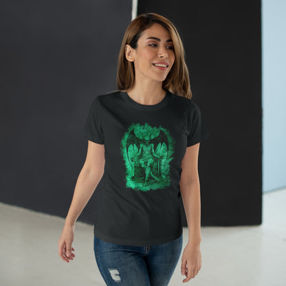 Women's T-shirt Devil on his Throne in Green