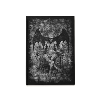 Hardcover Journal A5 Devil on his Throne in Grey - Frogos Design