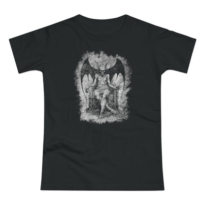 Women's T-shirt Devil on his Throne in Grey