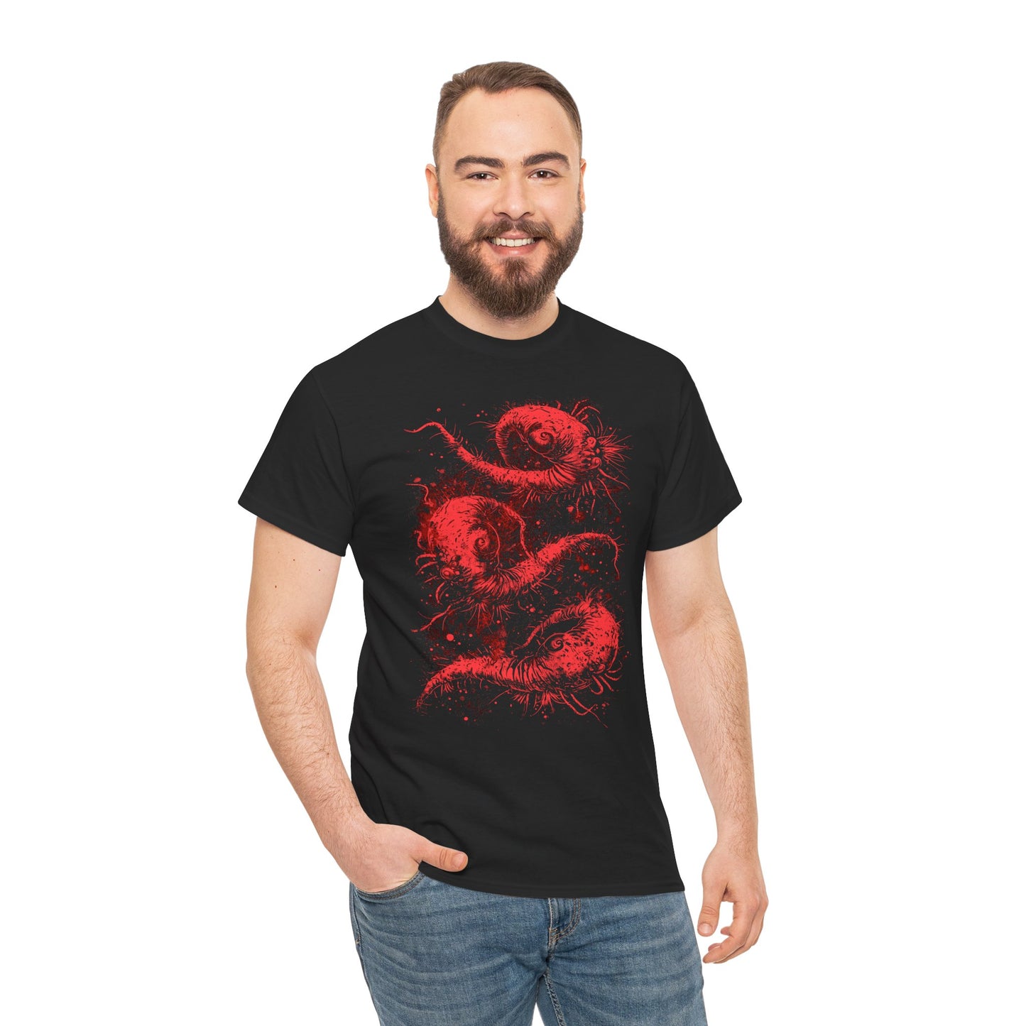 Unisex T-shirt Cosmic Worms in Red