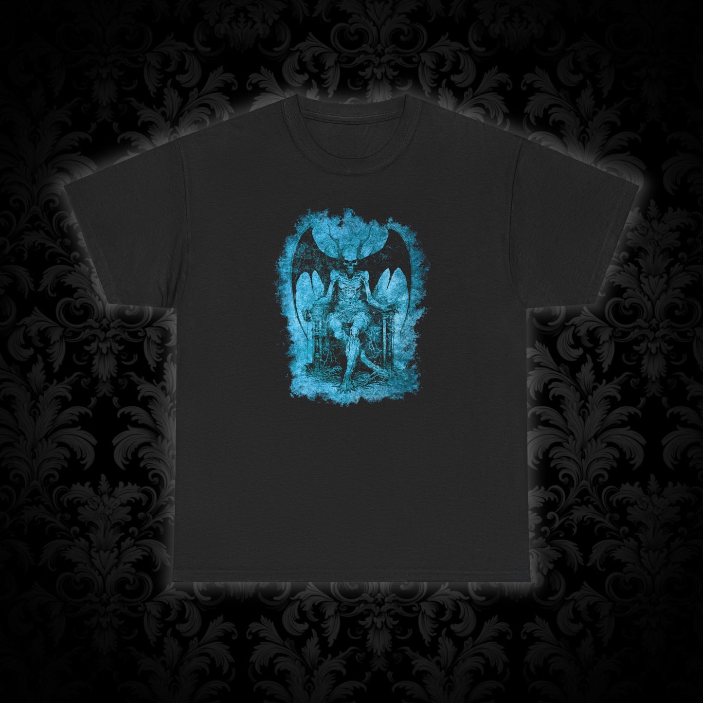 Unisex T-shirt Devil on his Throne in Blue