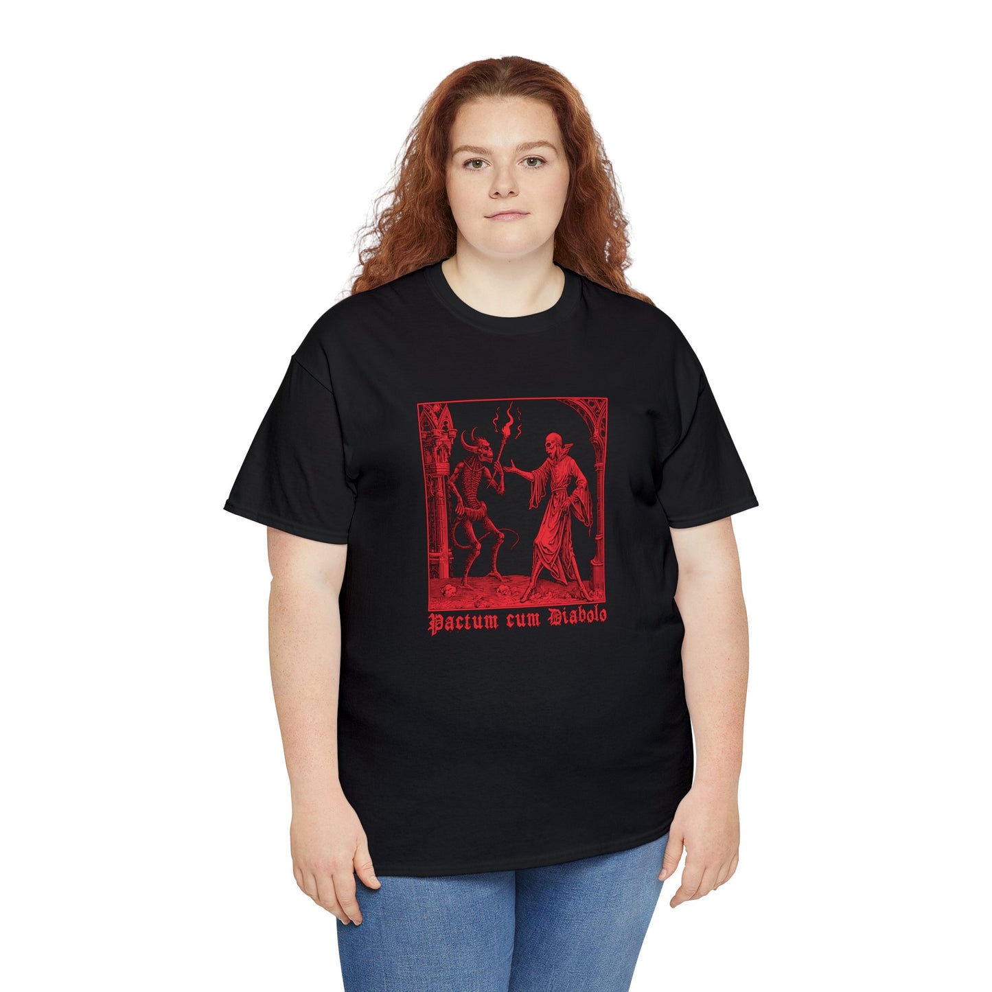 Unisex T-shirt Pactum cum Diabolo in Red - Frogos Design