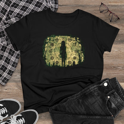 Women's T-shirt Evil is Here in Green - Frogos Design