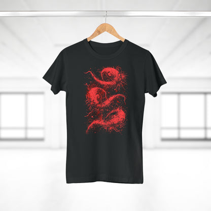 Women's T-shirt Cosmic Worms in Red