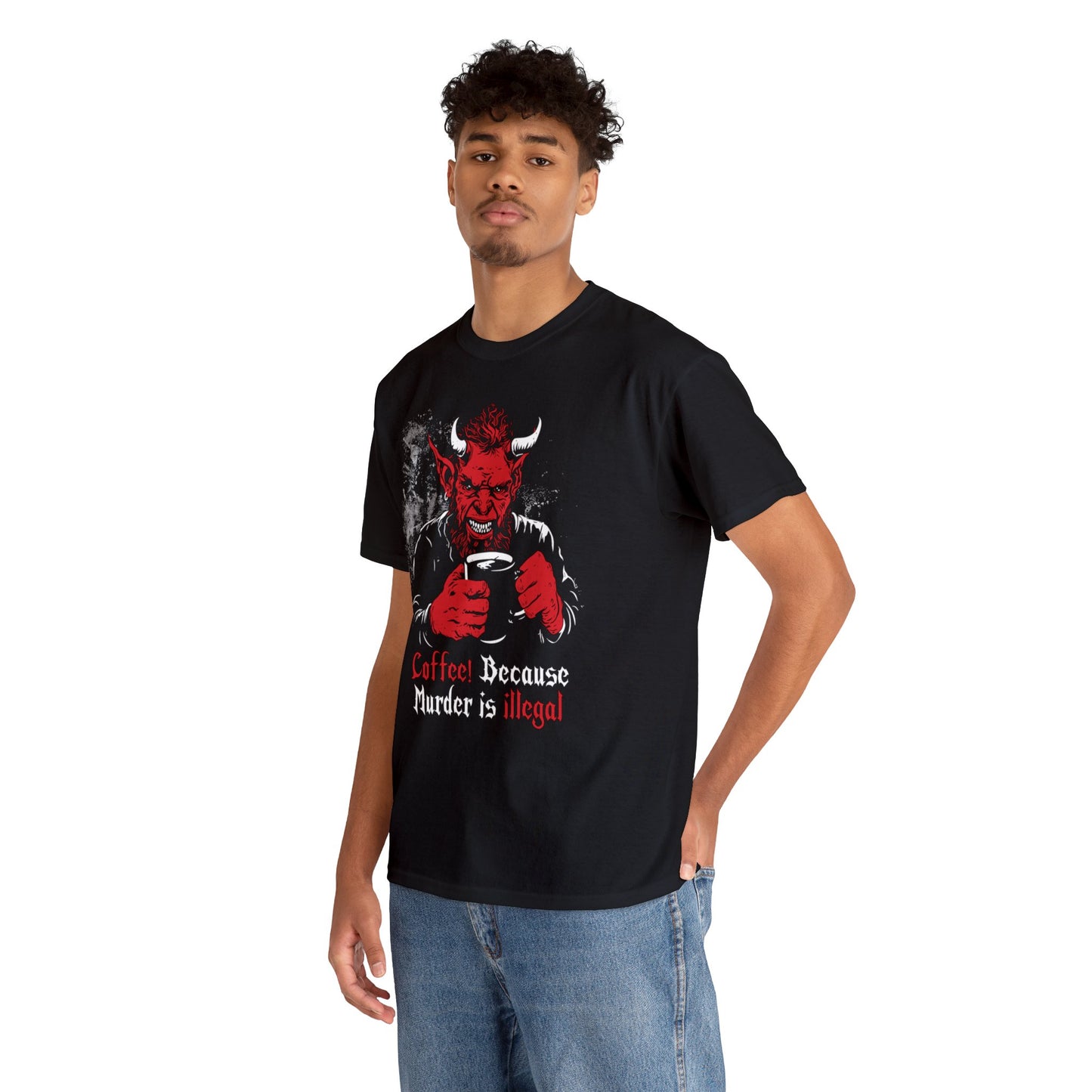 Unisex T-shirt Coffee Devil in Red