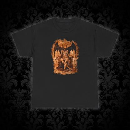 Unisex T-shirt Devil on his Throne in Beige