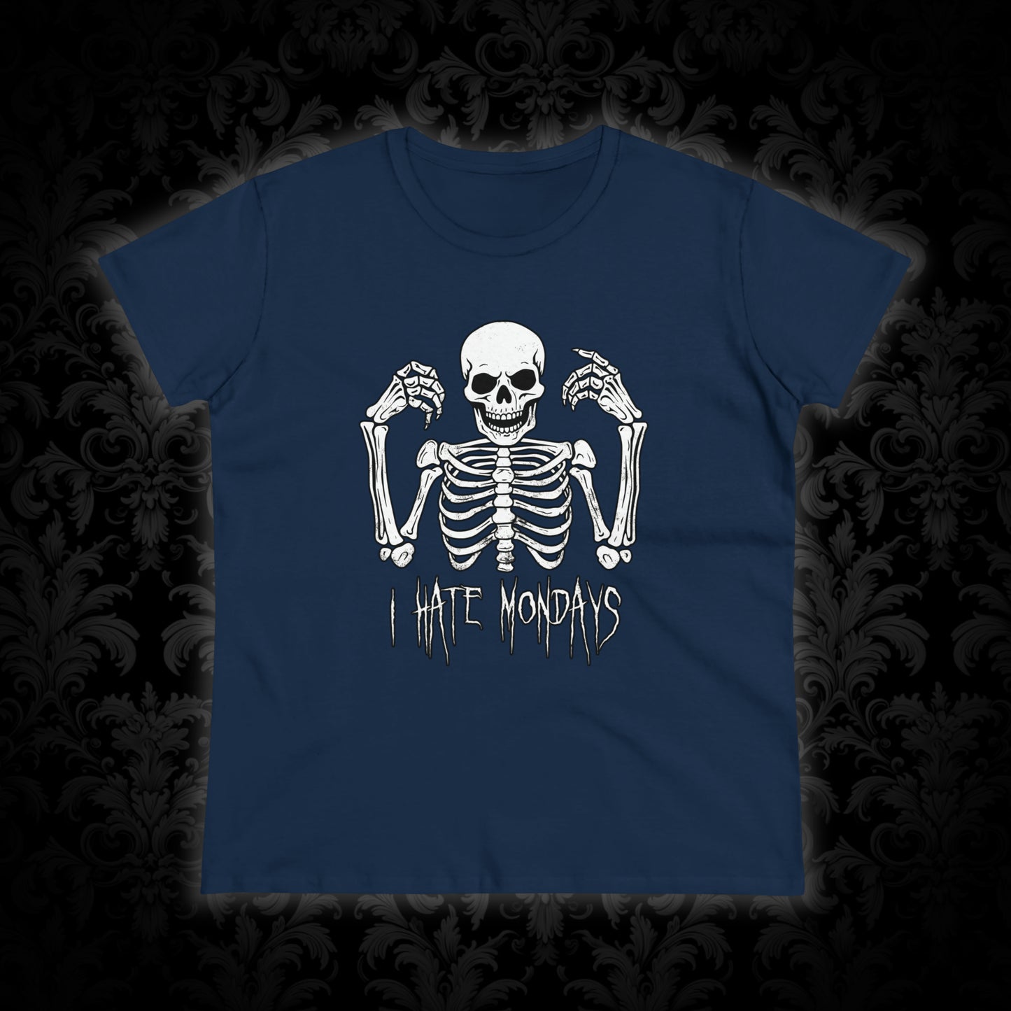 Women's T-shirt Skelly Hates Mondays - Frogos Design