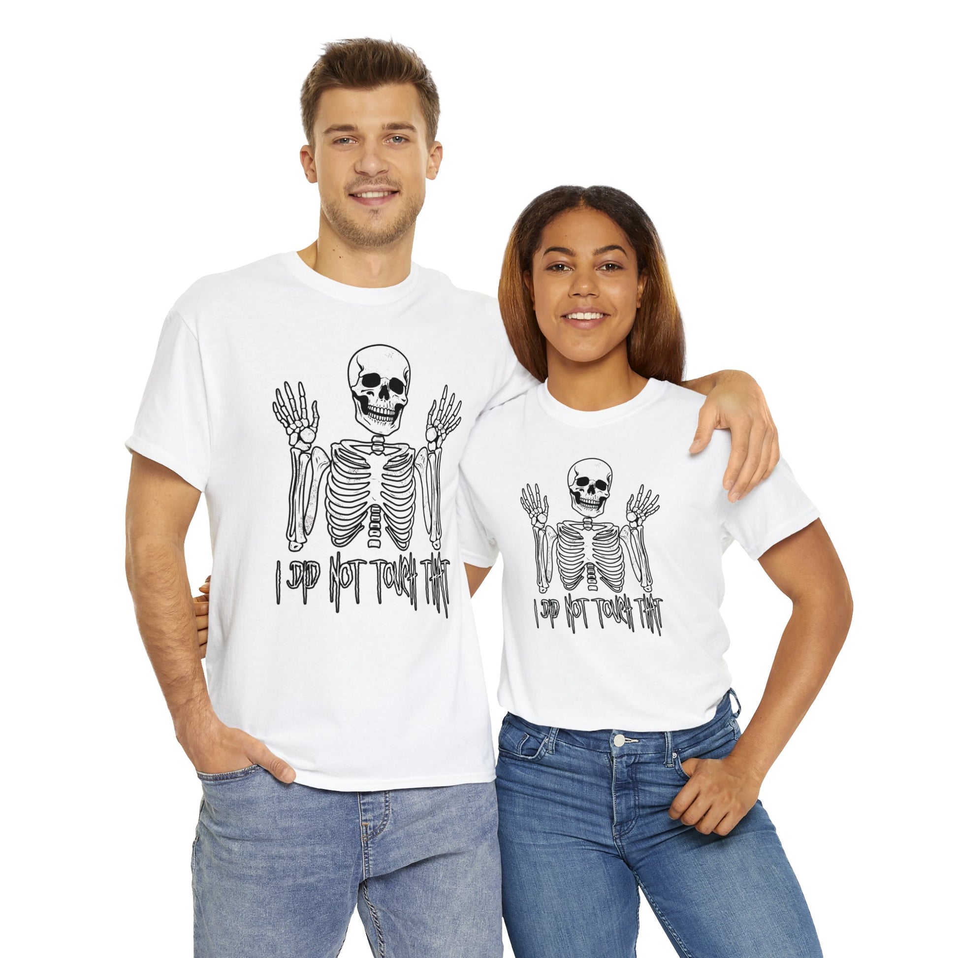 Unisex T-shirt Skelly did not touch that - Frogos Design