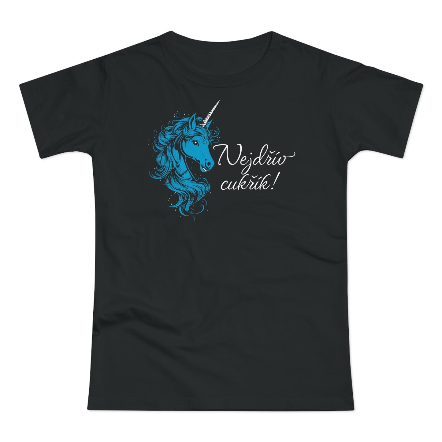 Women's T-shirt Unicorn - First candy in hot blue CZ Edition