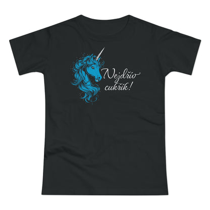 Women's T-shirt Unicorn - First candy in hot blue CZ Edition