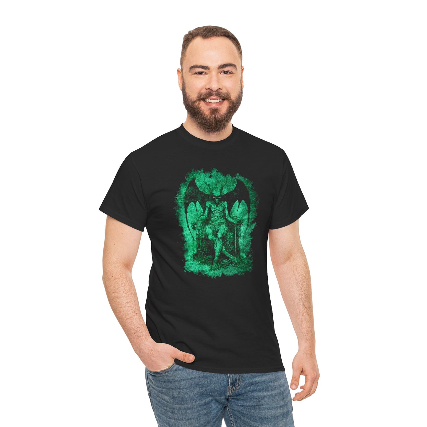 Unisex T-shirt Devil on his Throne in Green