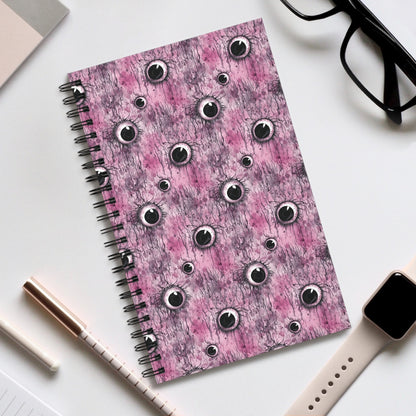 Spiral Notebook Creepy Pinky Eyes - Frogos Design