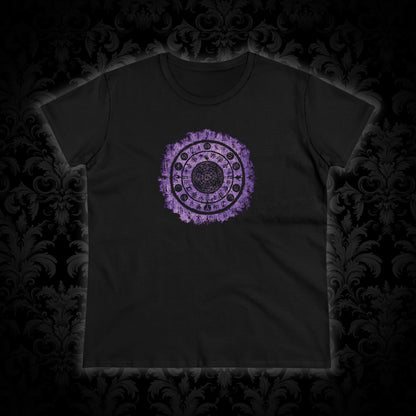 Women's T-shirt Witchcraft Seal in Purple - Frogos Design