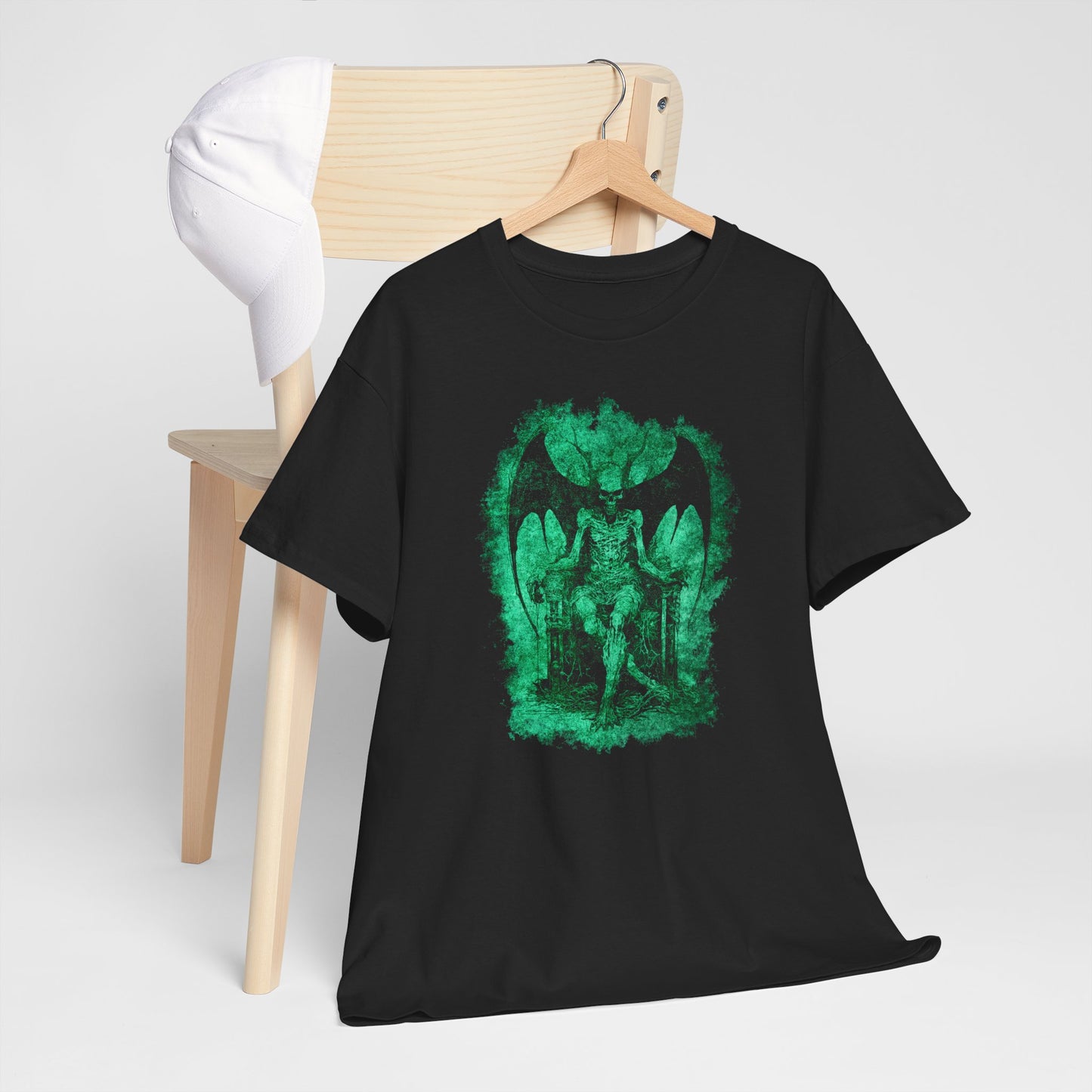 Unisex T-shirt Devil on his Throne in Green