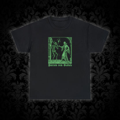 Unisex T-shirt Pactum cum Diabolo in Green - Frogos Design