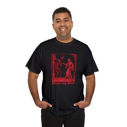 Unisex T-shirt Pactum cum Diabolo in Red - Frogos Design