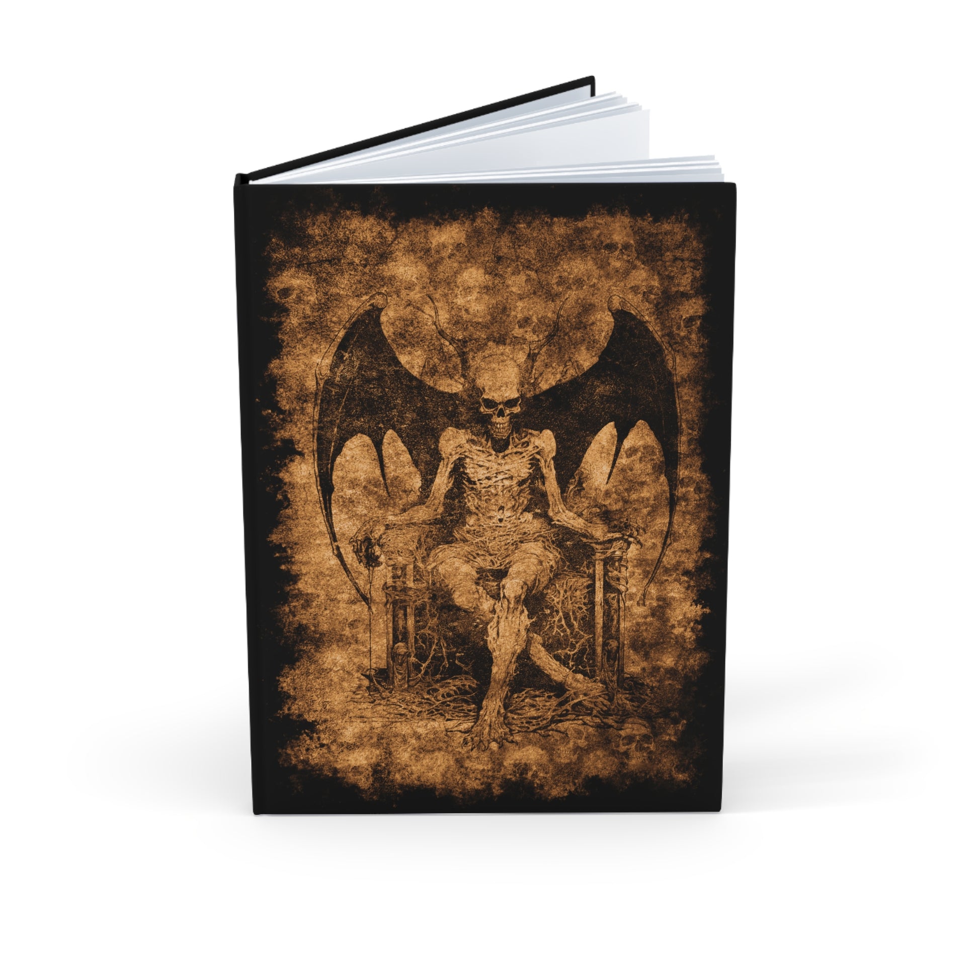 Hardcover Journal A5 Devil on his Throne in Beige - Frogos Design