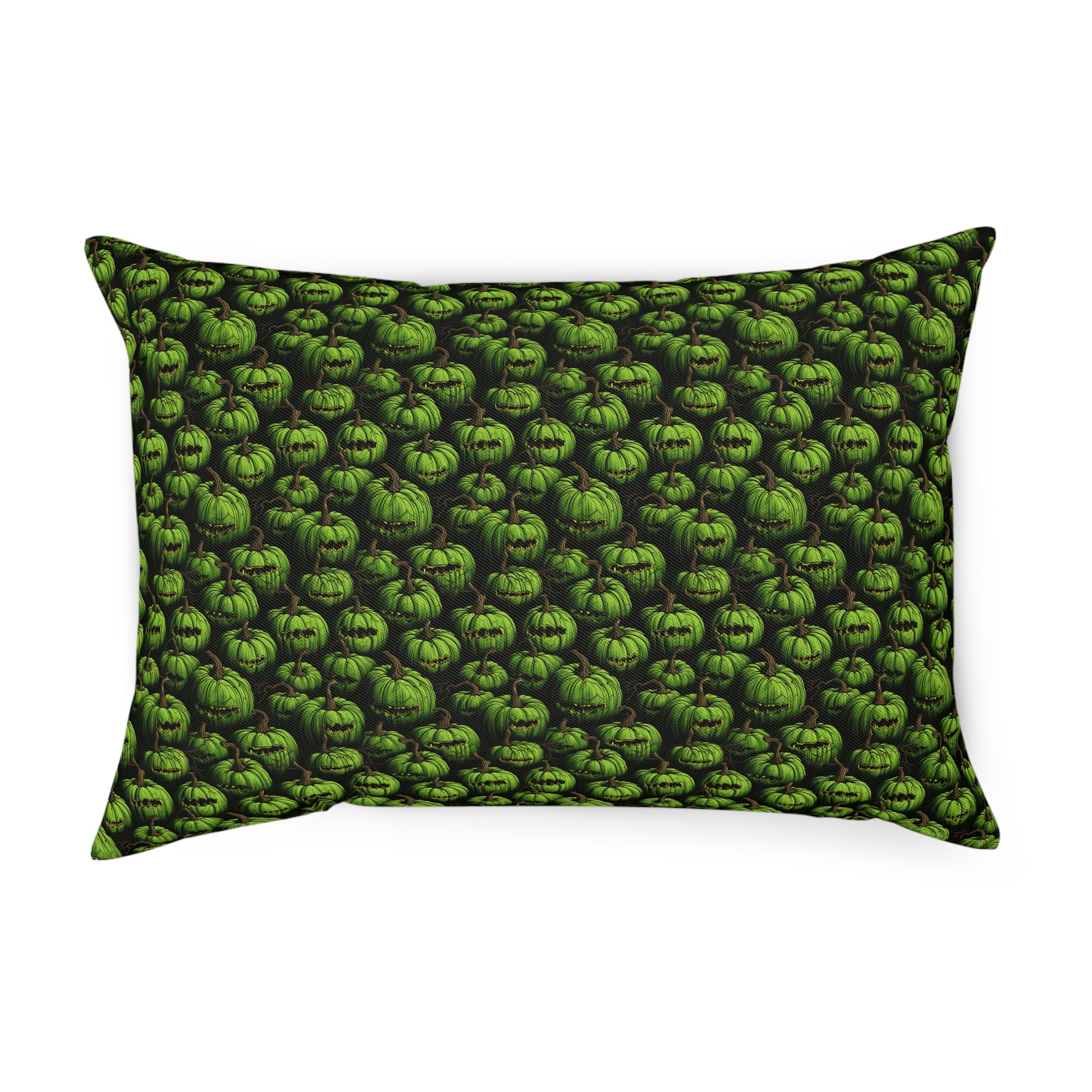 Cushions Spooky Green Halloween Blind Pumpkins - Frogos Design