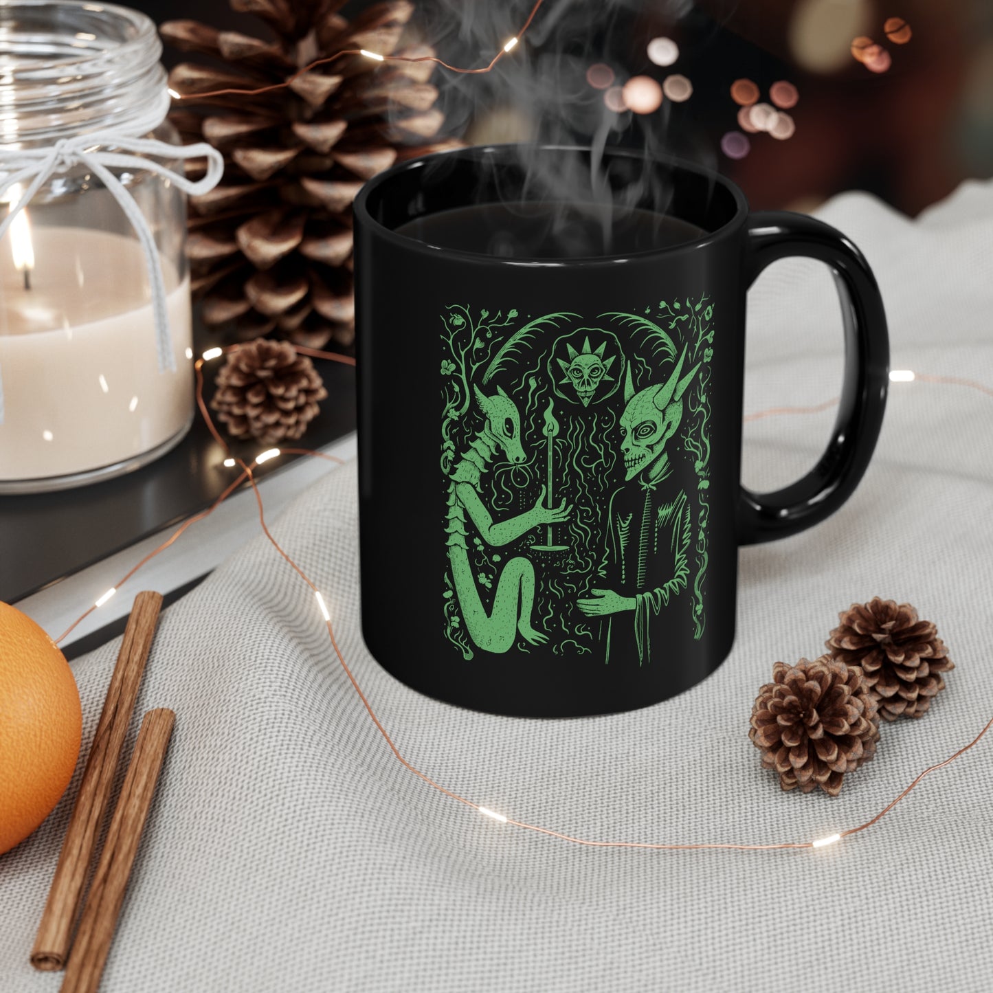 Mug Devil Pact with the Devil in Green - Frogos Design