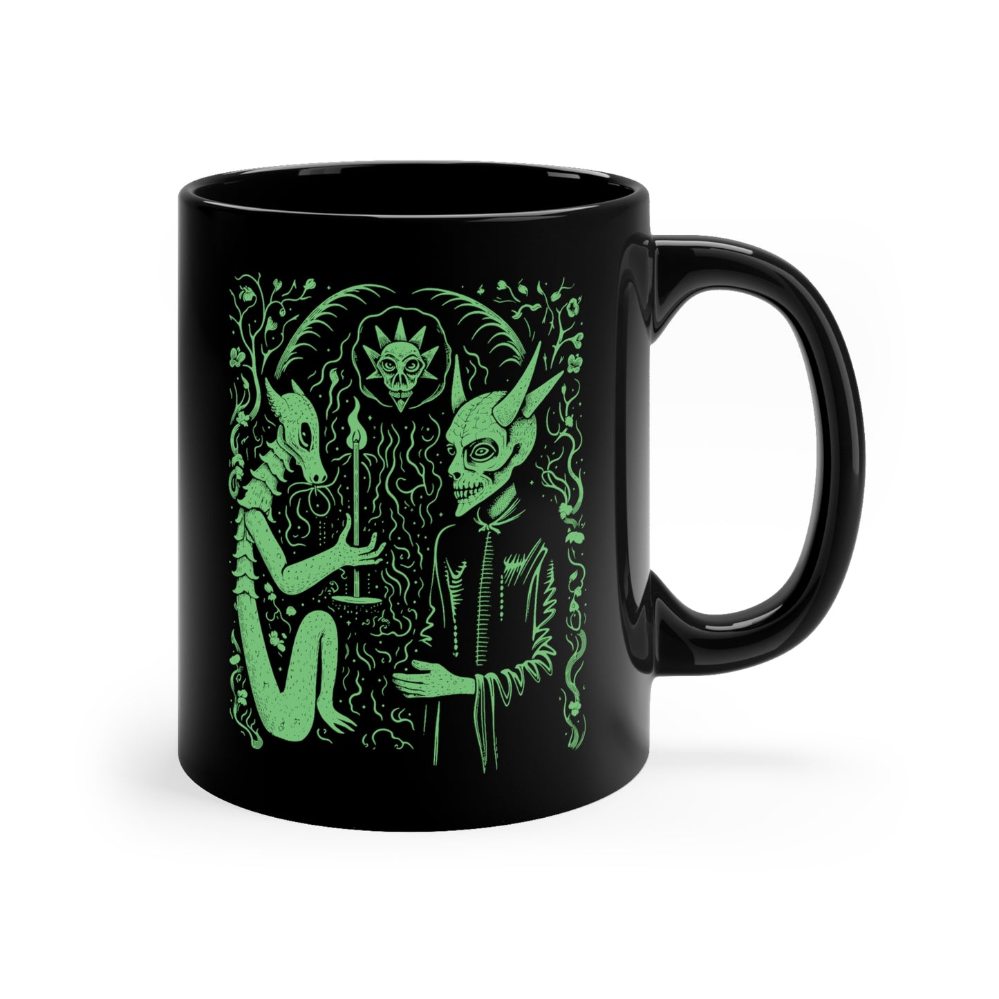 Mug Devil Pact with the Devil in Green - Frogos Design