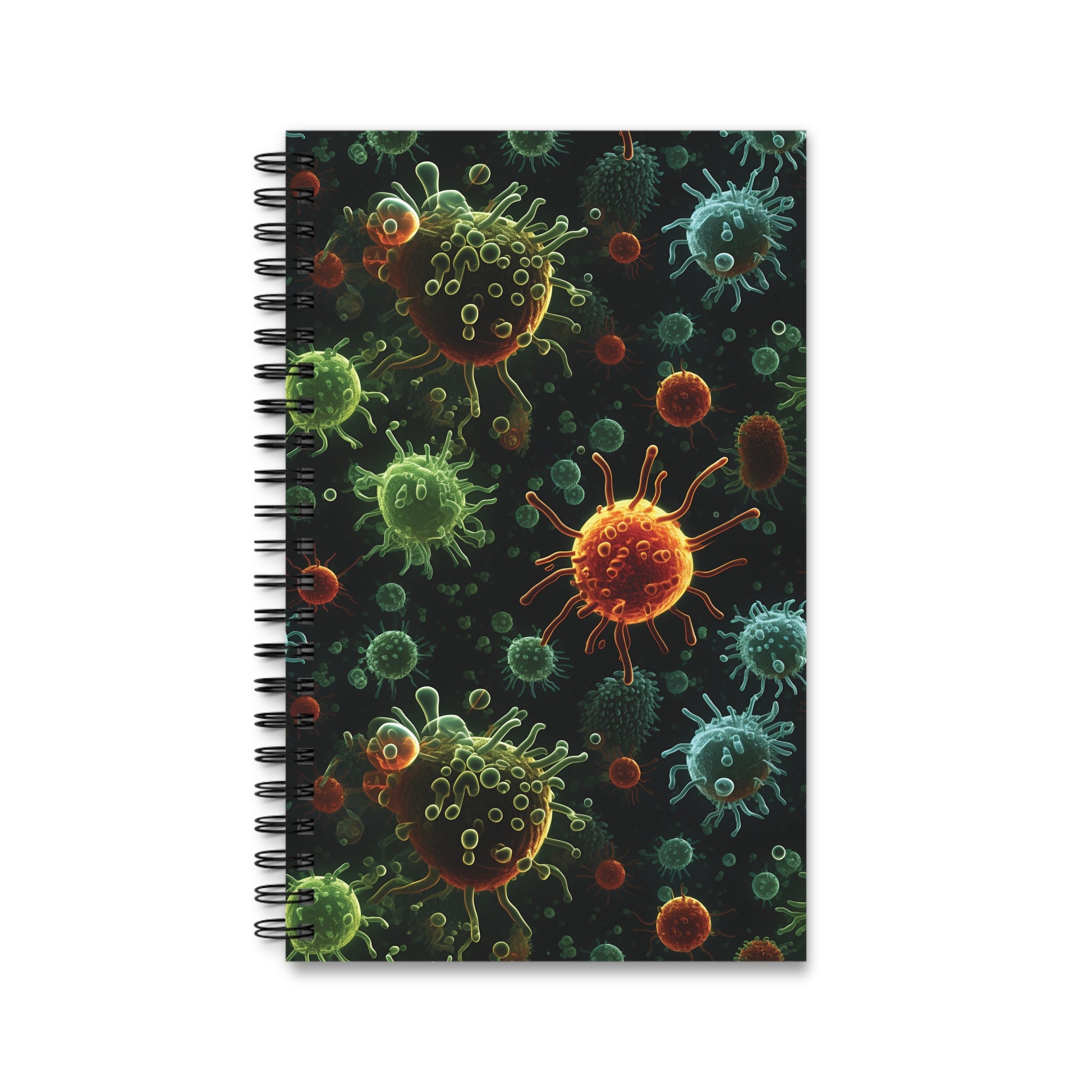 Spiral Notebook Green Bacteria - Frogos Design