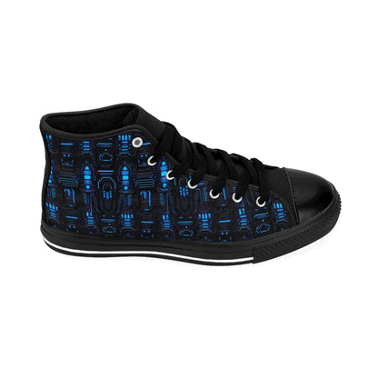 Classic Sneakers Dark Alien Structures in Blue - Frogos Design