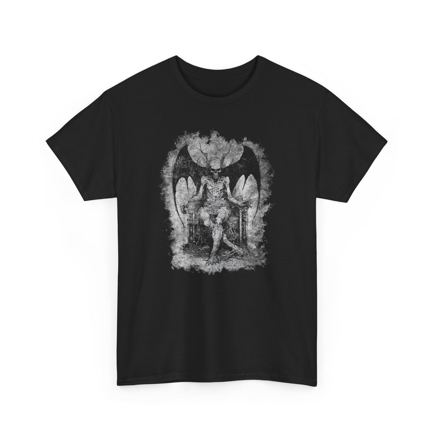 Unisex T-shirt Devil on his Throne in Grey