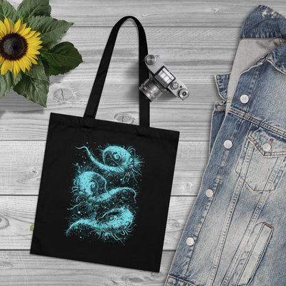 Tote Bag Cosmic Worms in Blue - Frogos Design