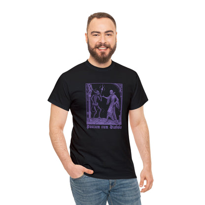 Unisex T-shirt Pactum cum Diabolo in Purple - Frogos Design