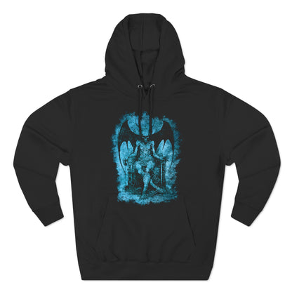 Unisex Pullover Hoodie Devil on his Throne - Blue - Frogos Design