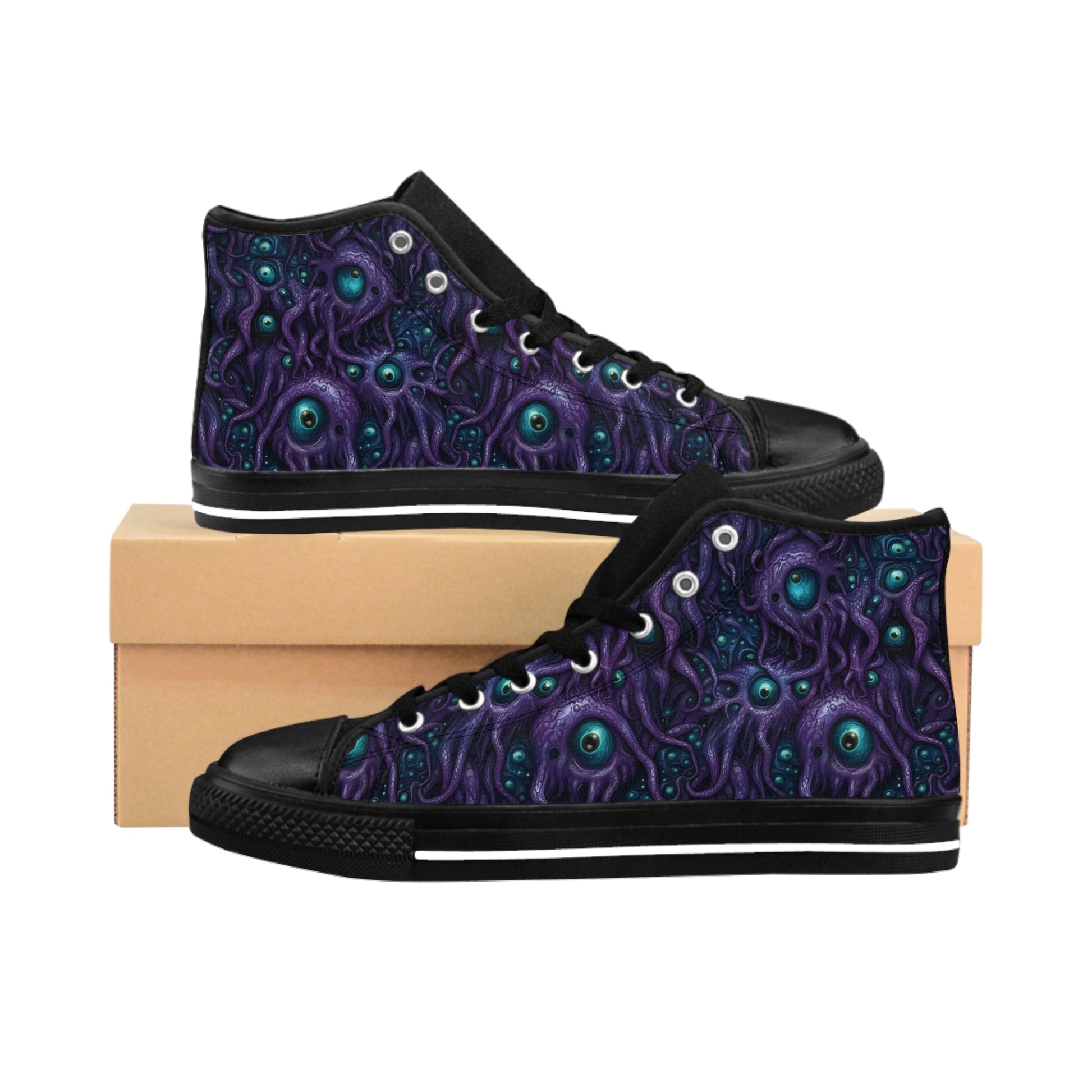 Classic sneakers Purple Tentacloid with Eyes - Frogos Design