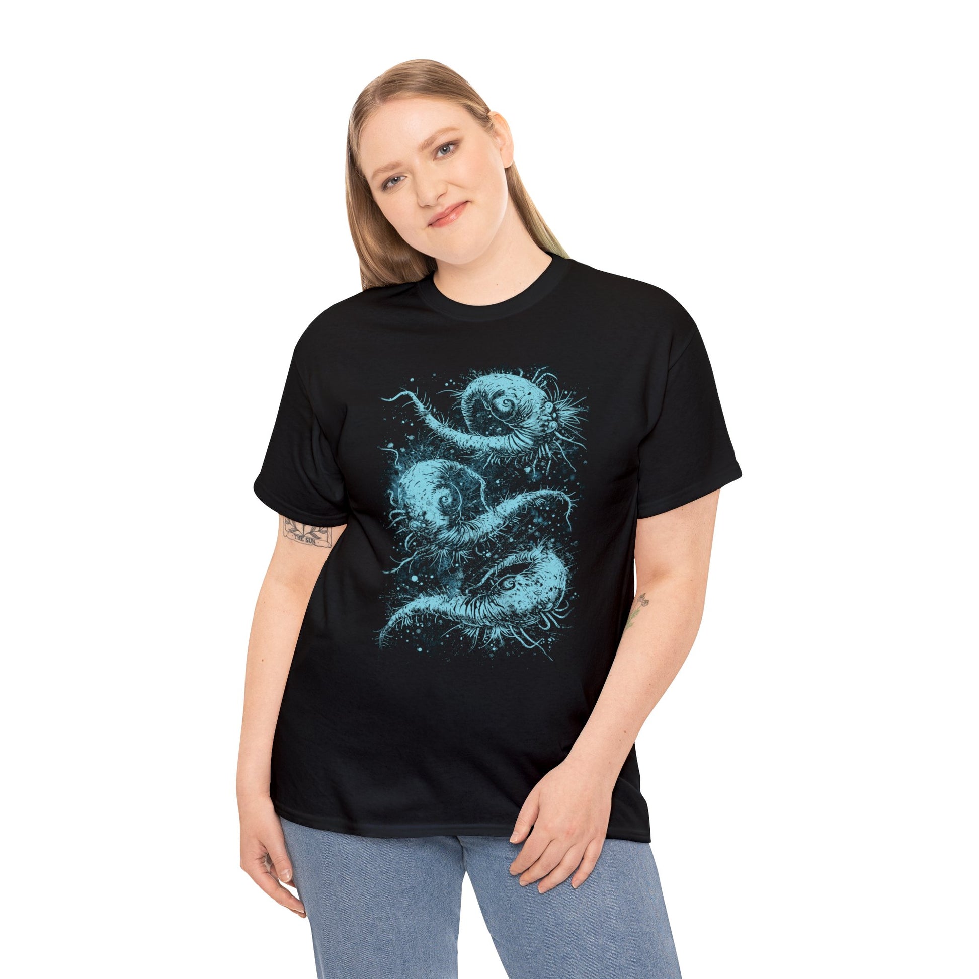 Unisex T-shirt Cosmic Worms in Blue - Frogos Design