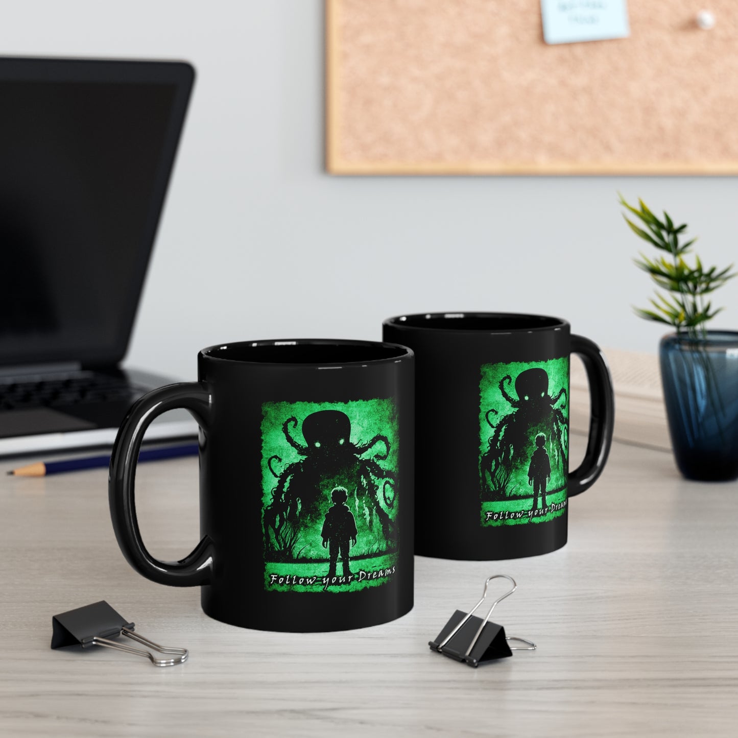 Mug Follow your Dreams in Green - Frogos Design