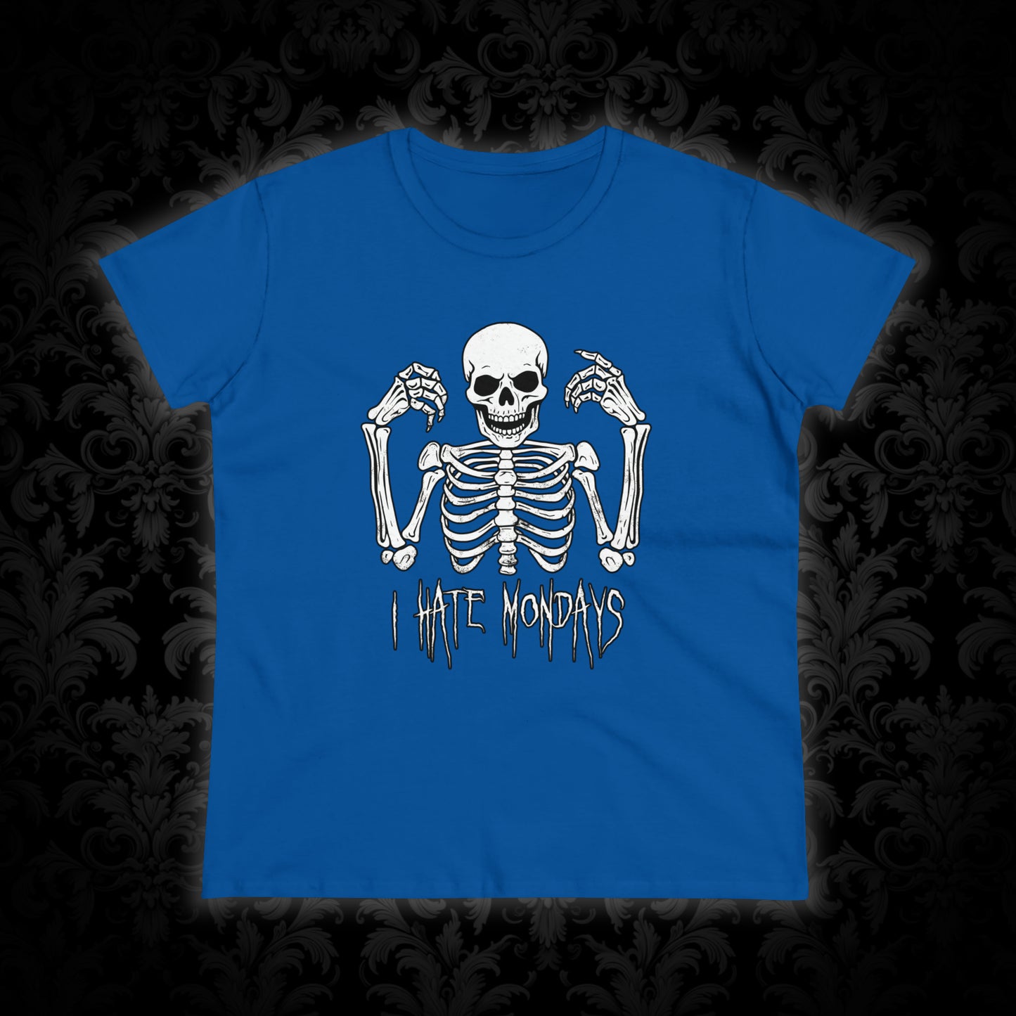 Women's T-shirt Skelly Hates Mondays - Frogos Design